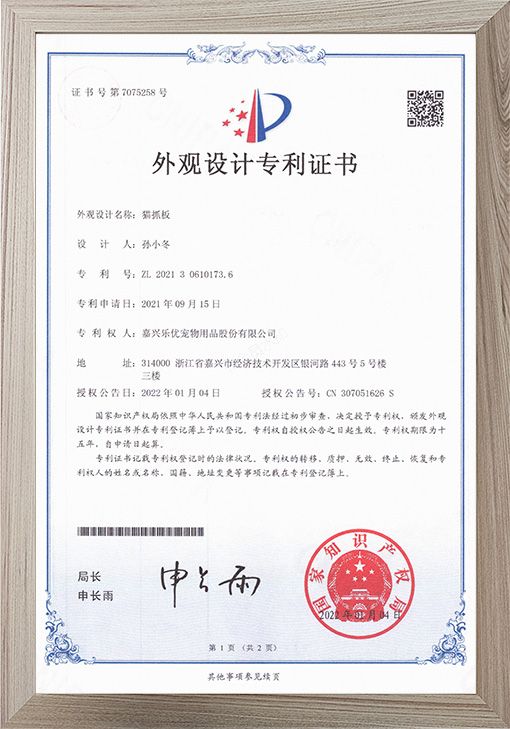 Appearance Design Patent Certificate