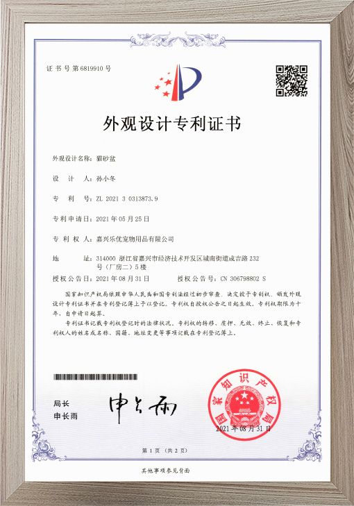 Appearance Design Patent Certificate