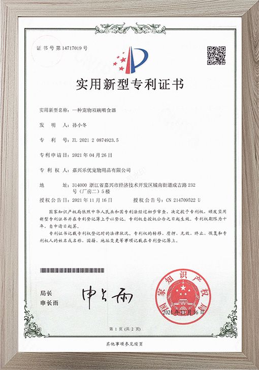 Utility Model Patent Certificate