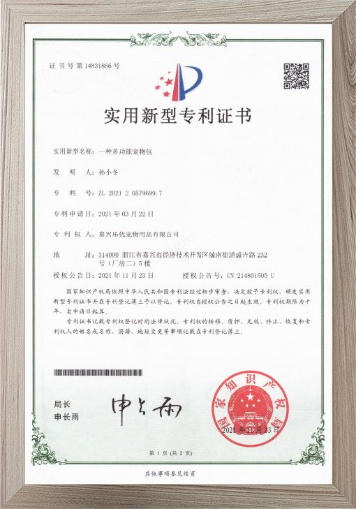 Utility Model Patent Certificate